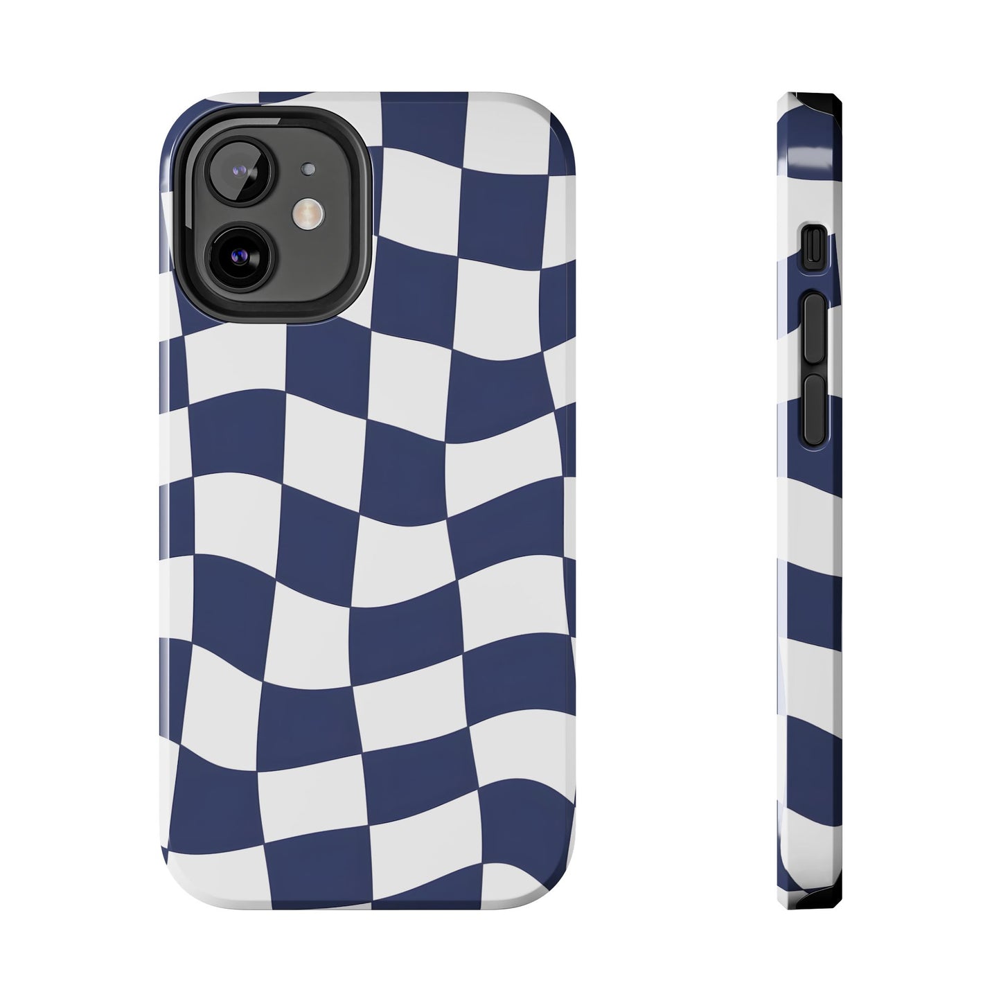 Blue Checkered Tough Phone Case - iPhone 15-11 All Sizes