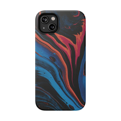 Crimson & Cobalt Fusion Marble Phone Case – MagSafe Compatible for iPhone & Samsung Galaxy