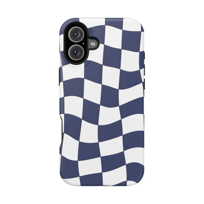 Wavy Checkerboard Phone Case – MagSafe Compatible for iPhone & Samsung Galaxy