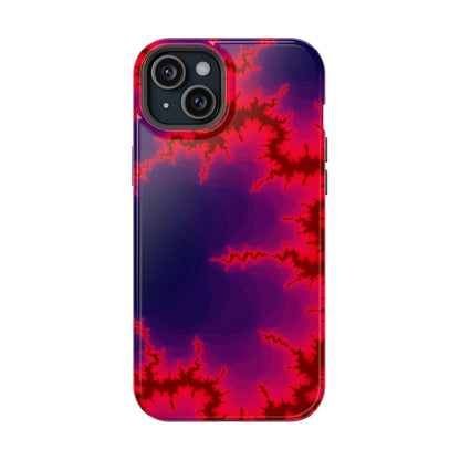 Neon Fractal Lightning Phone Case – MagSafe Compatible for iPhone & Samsung Galaxy