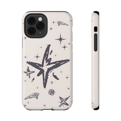 Sketch Star Doodle Phone Case – MagSafe Compatible for iPhone & Samsung Galaxy