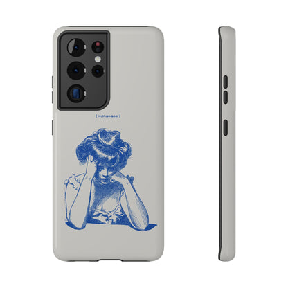 Melancholy Muse Line Art Phone Case – MagSafe Compatible for iPhone & Samsung Galaxy