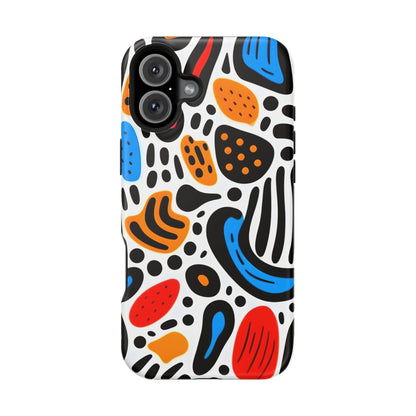 Colorful Abstract Doodle Phone Case – MagSafe Compatible for iPhone & Samsung Galaxy