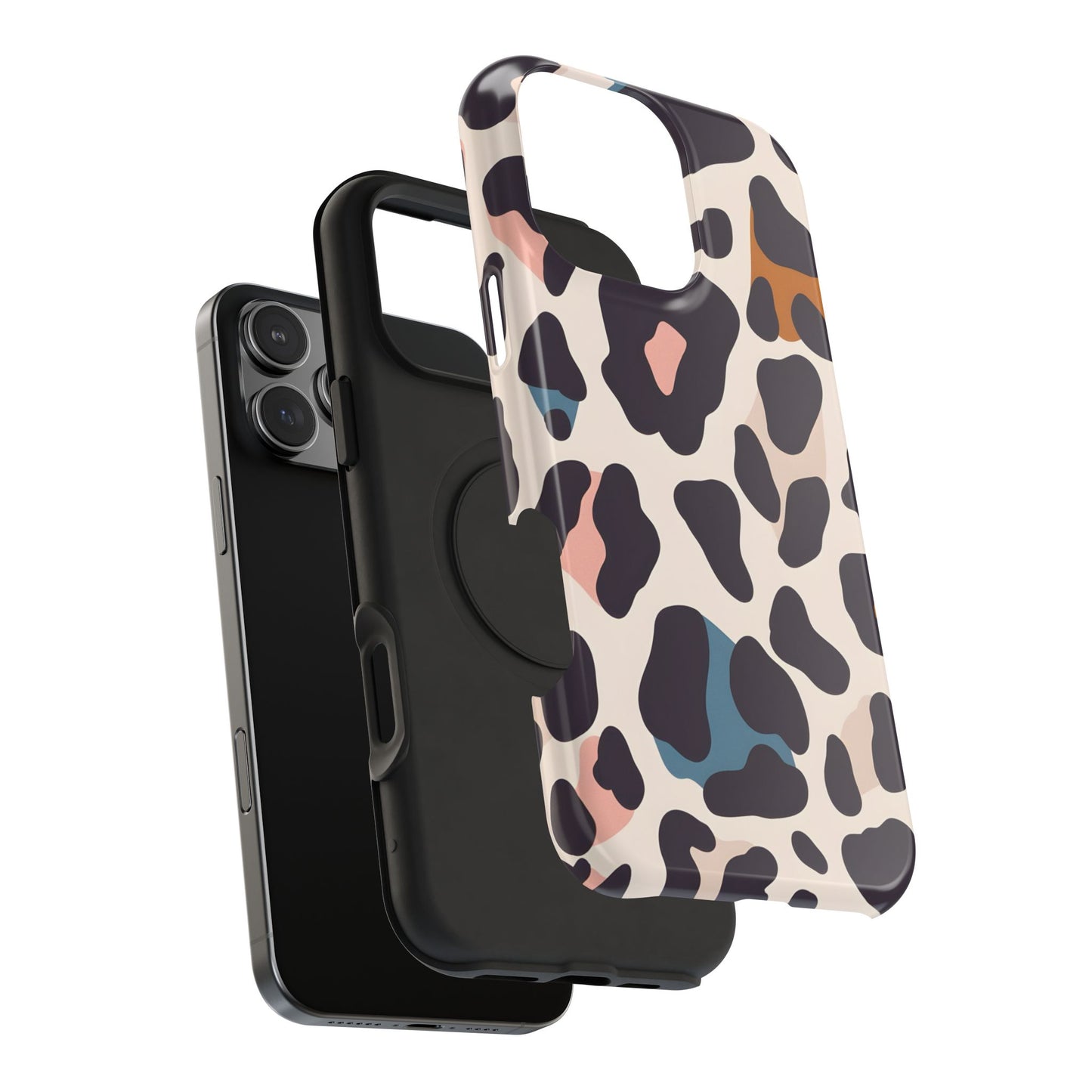 Modern Pastel Leopard Print Phone Case – MagSafe Compatible for iPhone & Samsung Galaxy