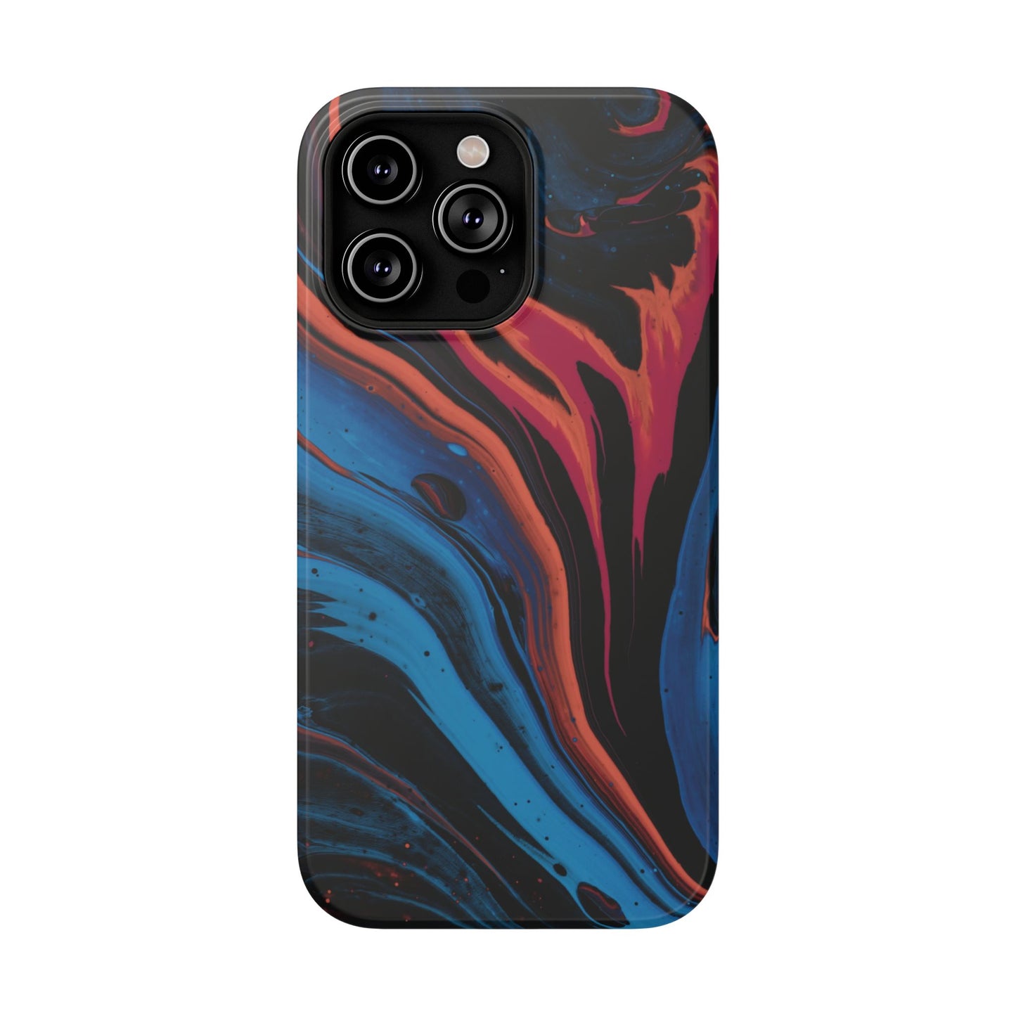 Crimson & Cobalt Fusion Marble Phone Case – MagSafe Compatible for iPhone & Samsung Galaxy