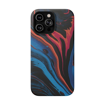 Crimson & Cobalt Fusion Marble Phone Case – MagSafe Compatible for iPhone & Samsung Galaxy
