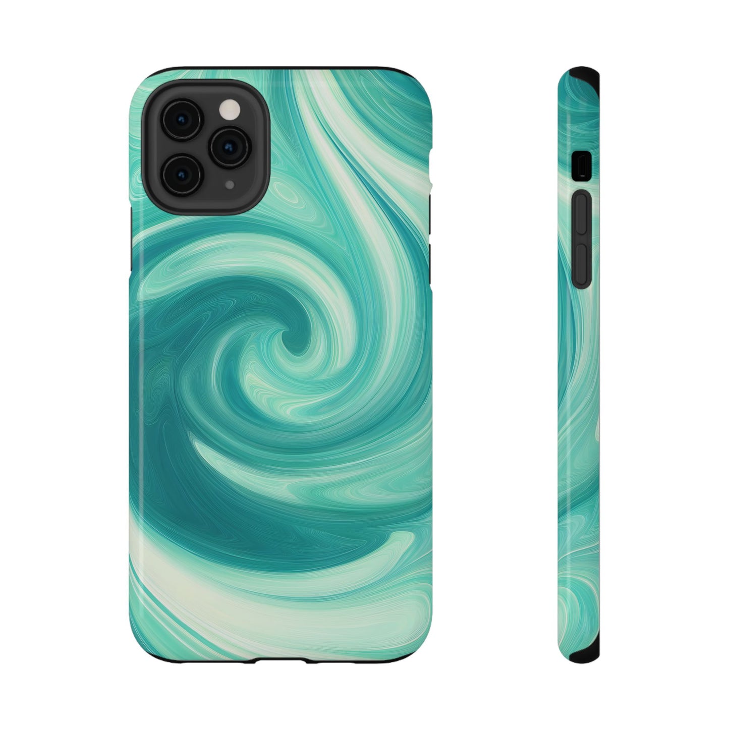 Turquoise Swirl Abstract Phone Case – MagSafe Compatible for iPhone & Samsung Galaxy