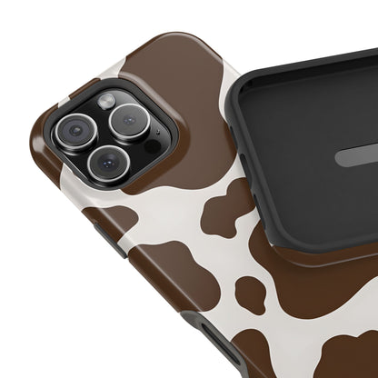 Brown Cow Print Phone Case – MagSafe Compatible for iPhone & Samsung Galaxy
