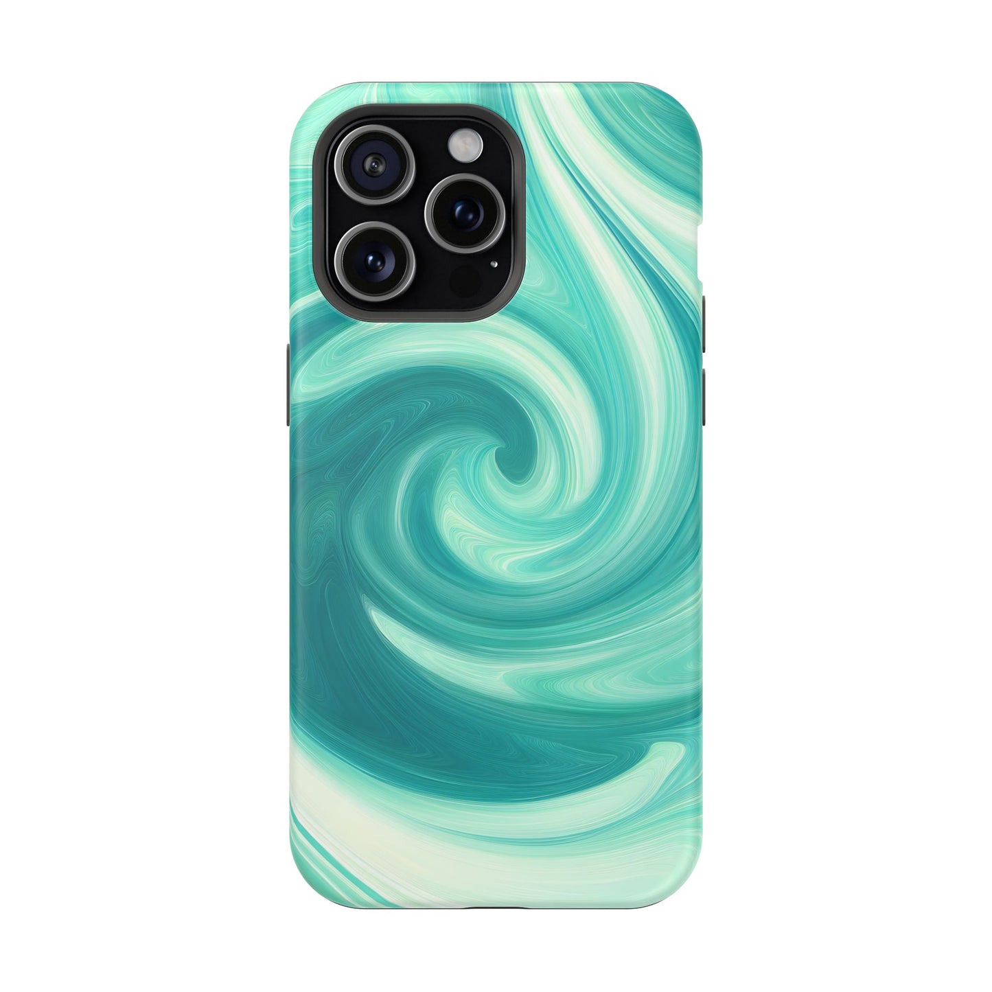 Turquoise Swirl Abstract Phone Case – MagSafe Compatible for iPhone & Samsung Galaxy