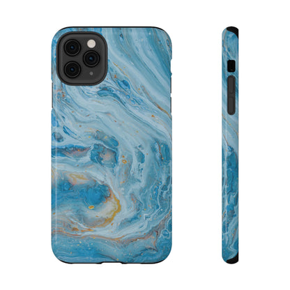Ocean Swirl Blue Marble Phone Case – MagSafe Compatible for iPhone & Samsung Galaxy