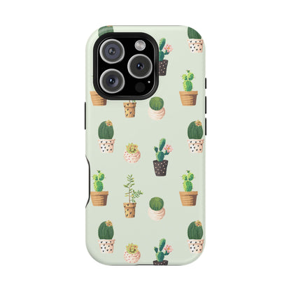 Desert Bloom Cactus Phone Case – Cute Succulent Print, MagSafe Compatible for iPhone & Samsung Galaxy