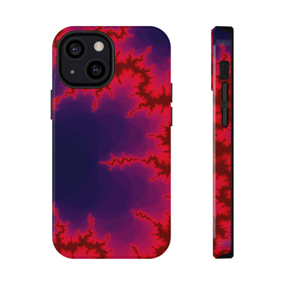 Neon Fractal Lightning Phone Case – MagSafe Compatible for iPhone & Samsung Galaxy