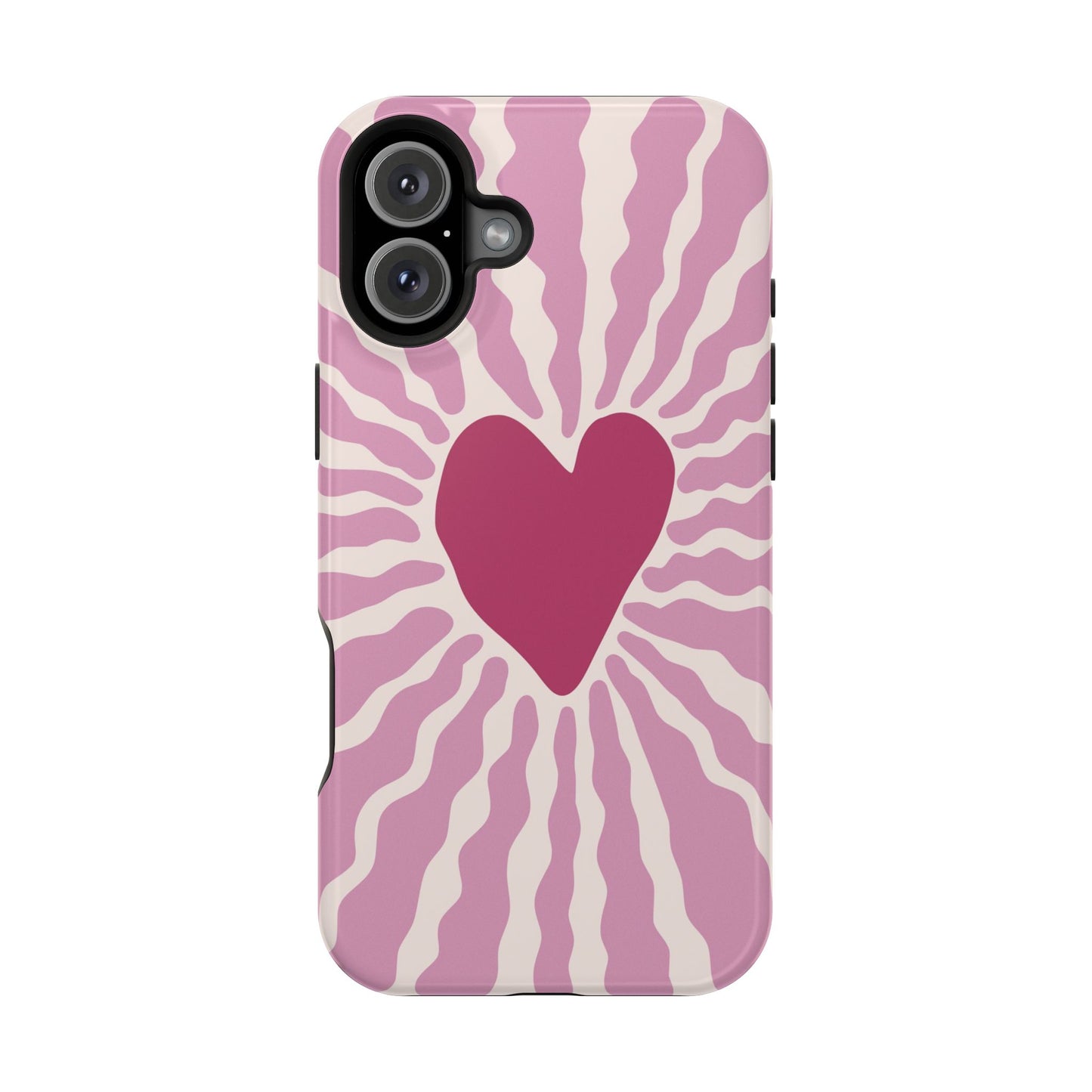 Retro Radiant Heart Phone Case – MagSafe Compatible for iPhone & Samsung Galaxy