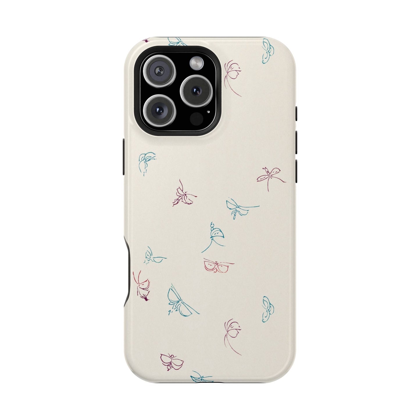 Minimalist Butterfly Sketch Phone Case – MagSafe Compatible for iPhone & Samsung Galaxy