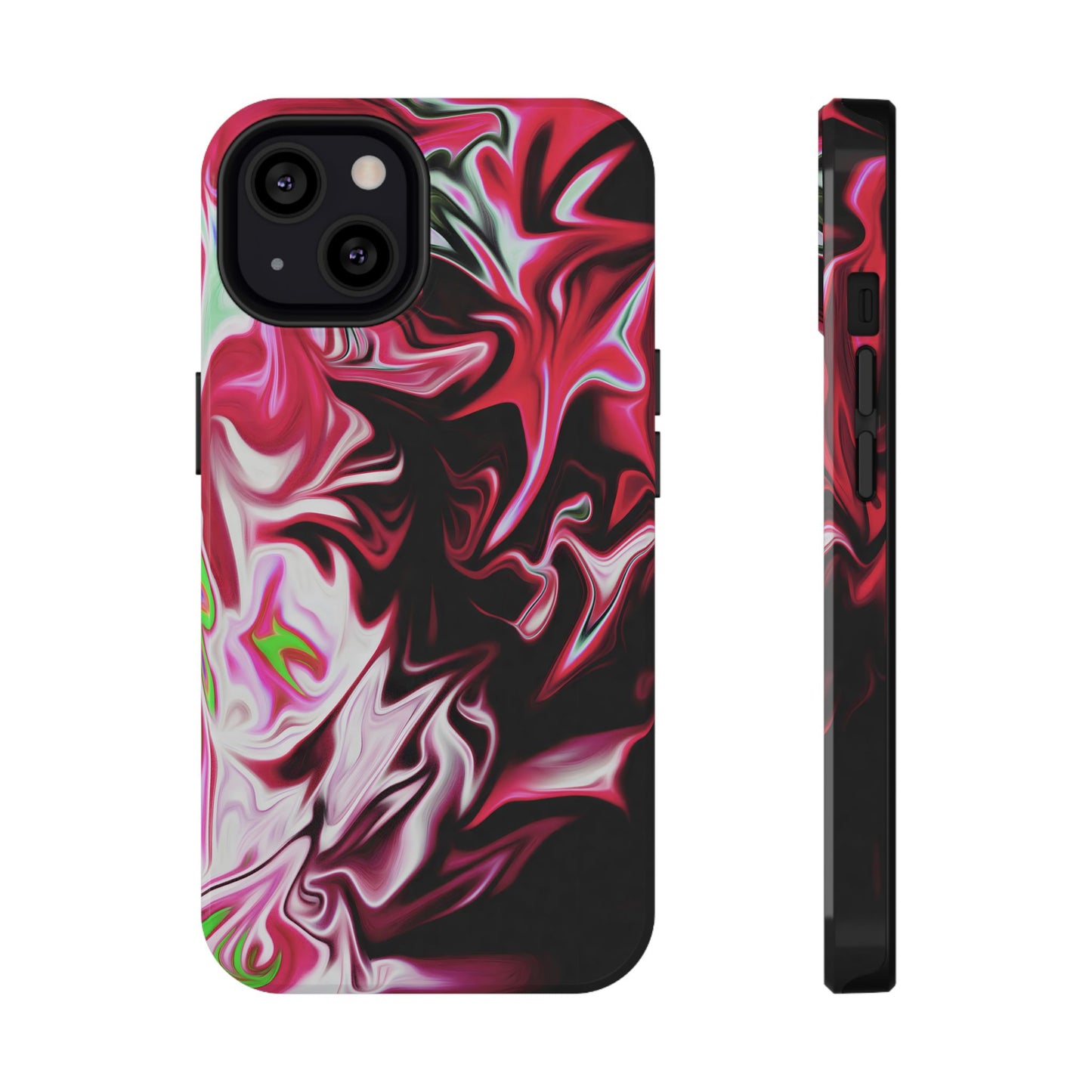 Red & Black Abstract Marble Phone Case – MagSafe Compatible for iPhone & Samsung Galaxy