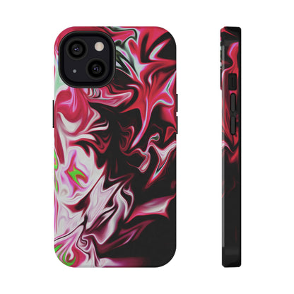 Red & Black Abstract Marble Phone Case – MagSafe Compatible for iPhone & Samsung Galaxy