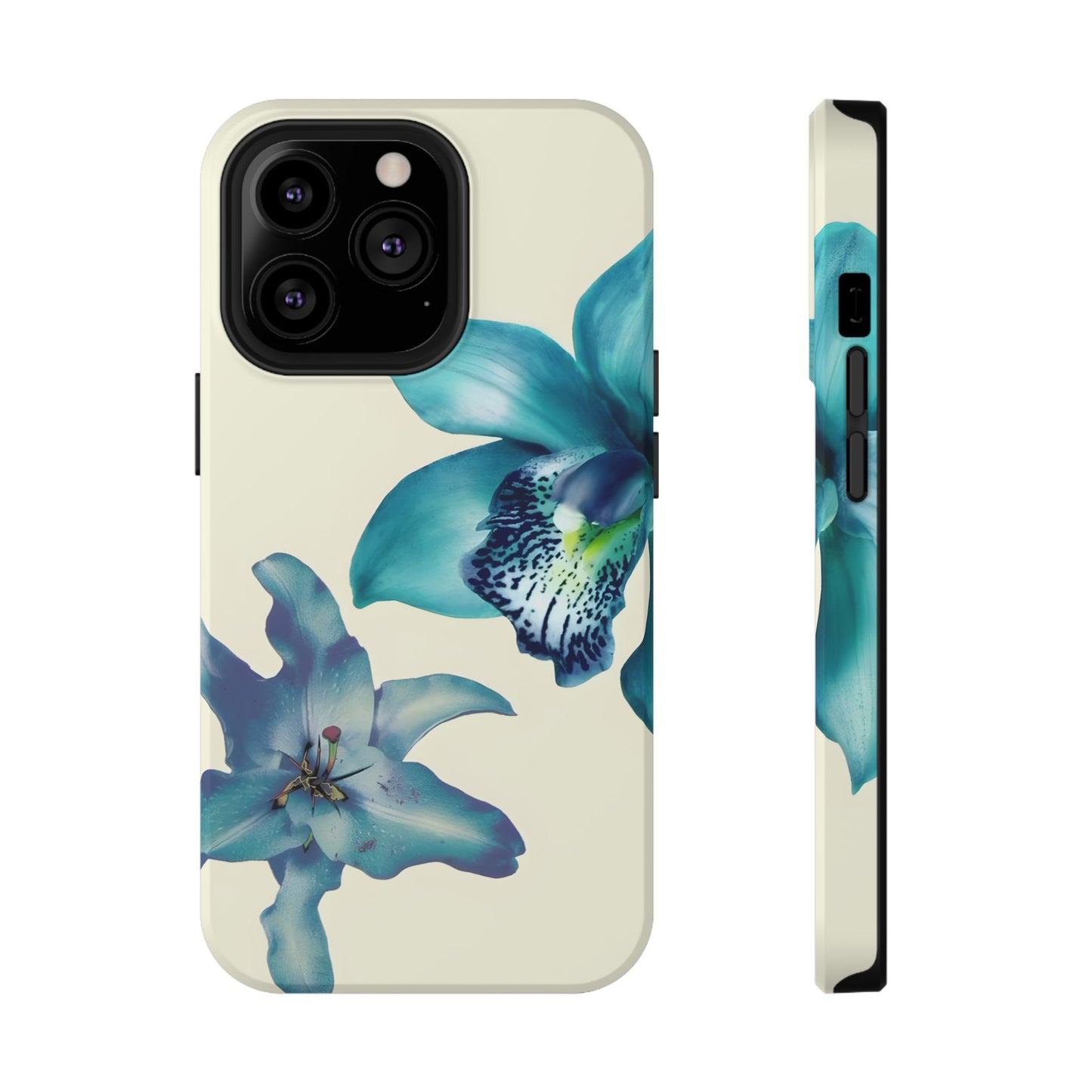 Blue Orchid Floral Phone Case – MagSafe Compatible for iPhone & Samsung Galaxy
