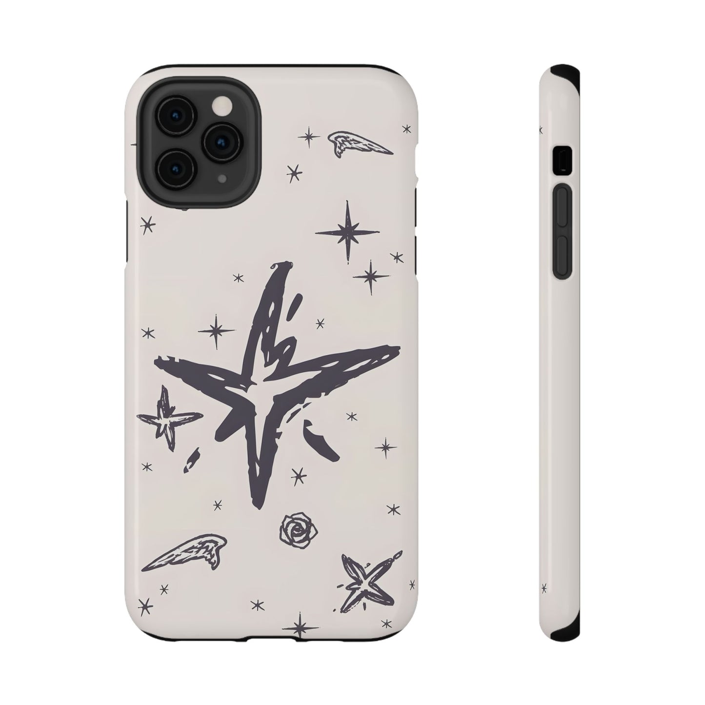 Sketch Star Doodle Phone Case – MagSafe Compatible for iPhone & Samsung Galaxy