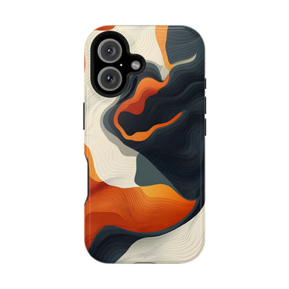 Topographical Abstract Wave Phone Case – MagSafe Compatible for iPhone & Samsung Galaxy