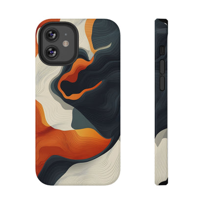 Topographical Abstract Wave Phone Case – MagSafe Compatible for iPhone & Samsung Galaxy