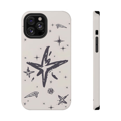 Sketch Star Doodle Phone Case – MagSafe Compatible for iPhone & Samsung Galaxy