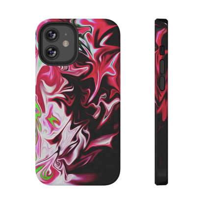 Red & Black Abstract Marble Phone Case – MagSafe Compatible for iPhone & Samsung Galaxy