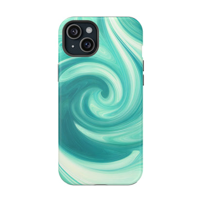 Turquoise Swirl Abstract Phone Case – MagSafe Compatible for iPhone & Samsung Galaxy