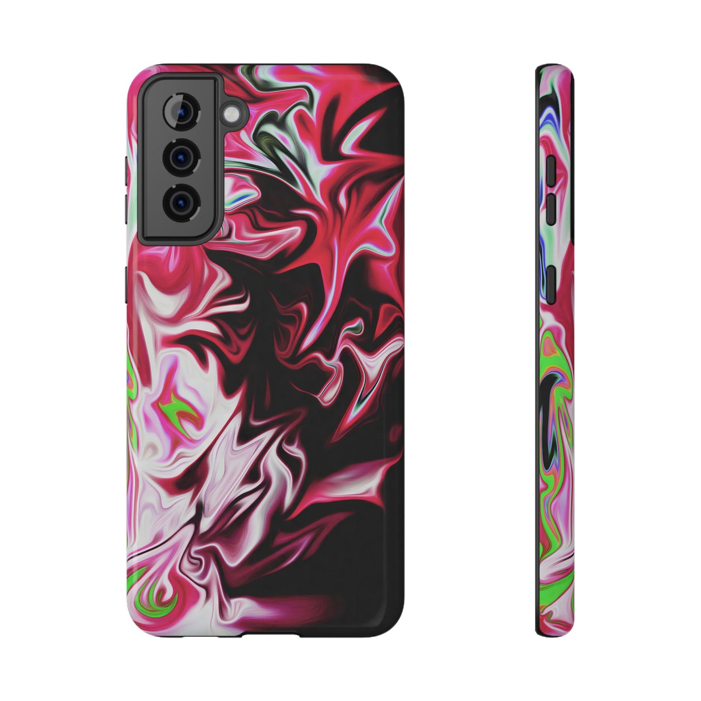 Red & Black Abstract Marble Phone Case – MagSafe Compatible for iPhone & Samsung Galaxy