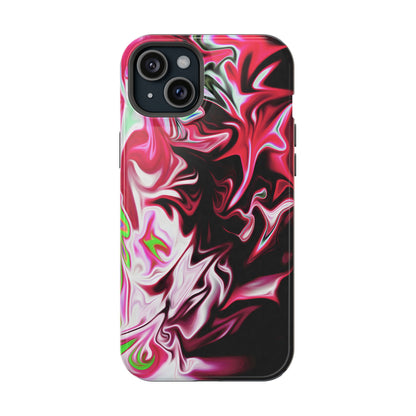Red & Black Abstract Marble Phone Case – MagSafe Compatible for iPhone & Samsung Galaxy