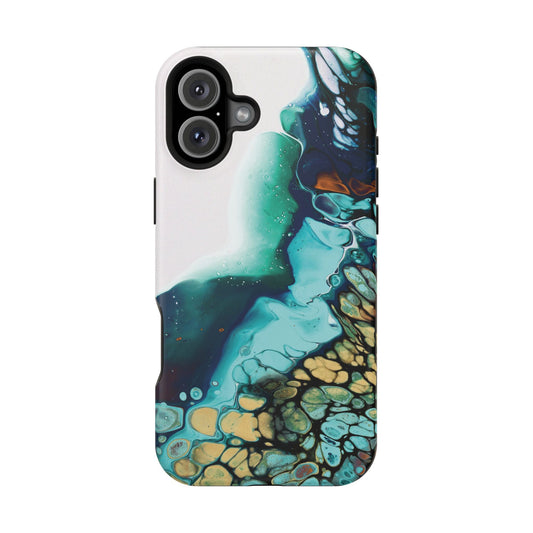 Ocean Reef Abstract Flow Phone Case – MagSafe Compatible for iPhone & Samsung Galaxy