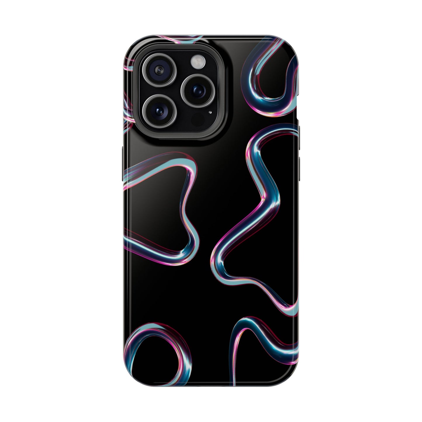 Neon Wave Heartbeat Phone Case – MagSafe Compatible for iPhone & Samsung Galaxy