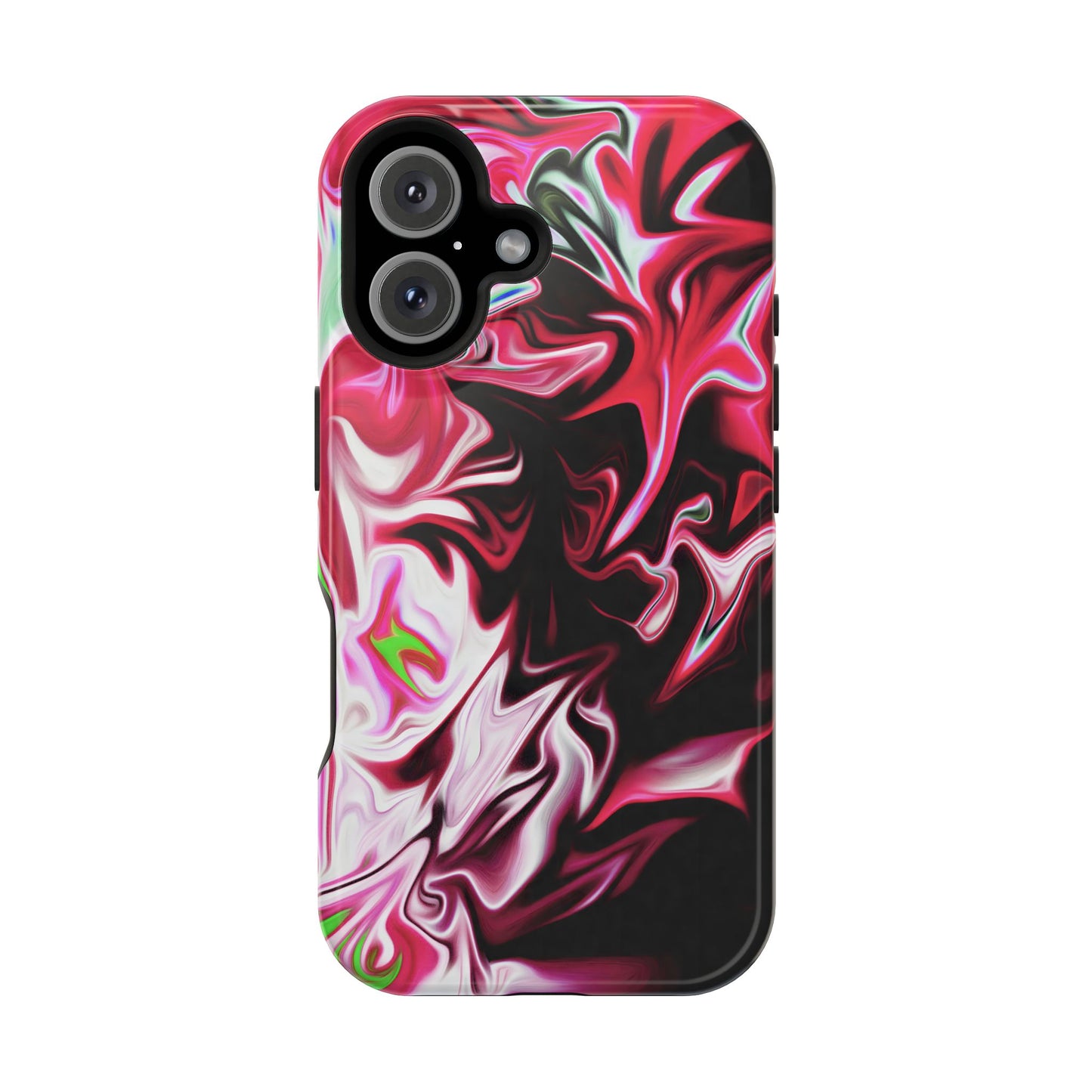 Red & Black Abstract Marble Phone Case – MagSafe Compatible for iPhone & Samsung Galaxy