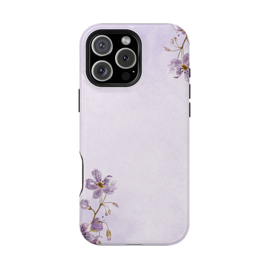 Lavender Blossom Minimal Floral Phone Case – MagSafe Compatible for iPhone & Samsung Galaxy