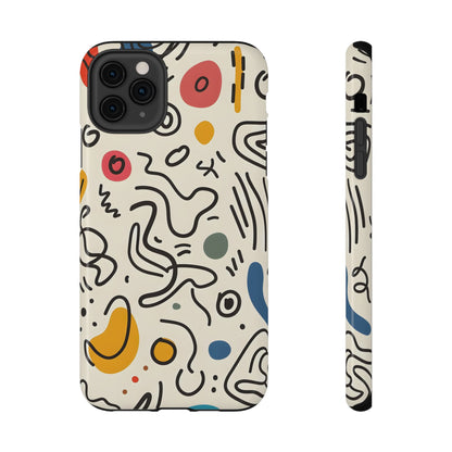 Abstract Doodle Art Phone Case – MagSafe Compatible for iPhone & Samsung Galaxy