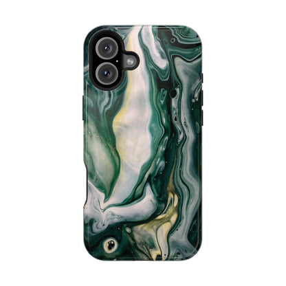 Mystic Forest Marble Swirl Phone Case – MagSafe Compatible for iPhone & Samsung Galaxy