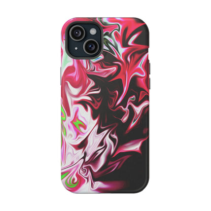 Red & Black Abstract Marble Phone Case – MagSafe Compatible for iPhone & Samsung Galaxy