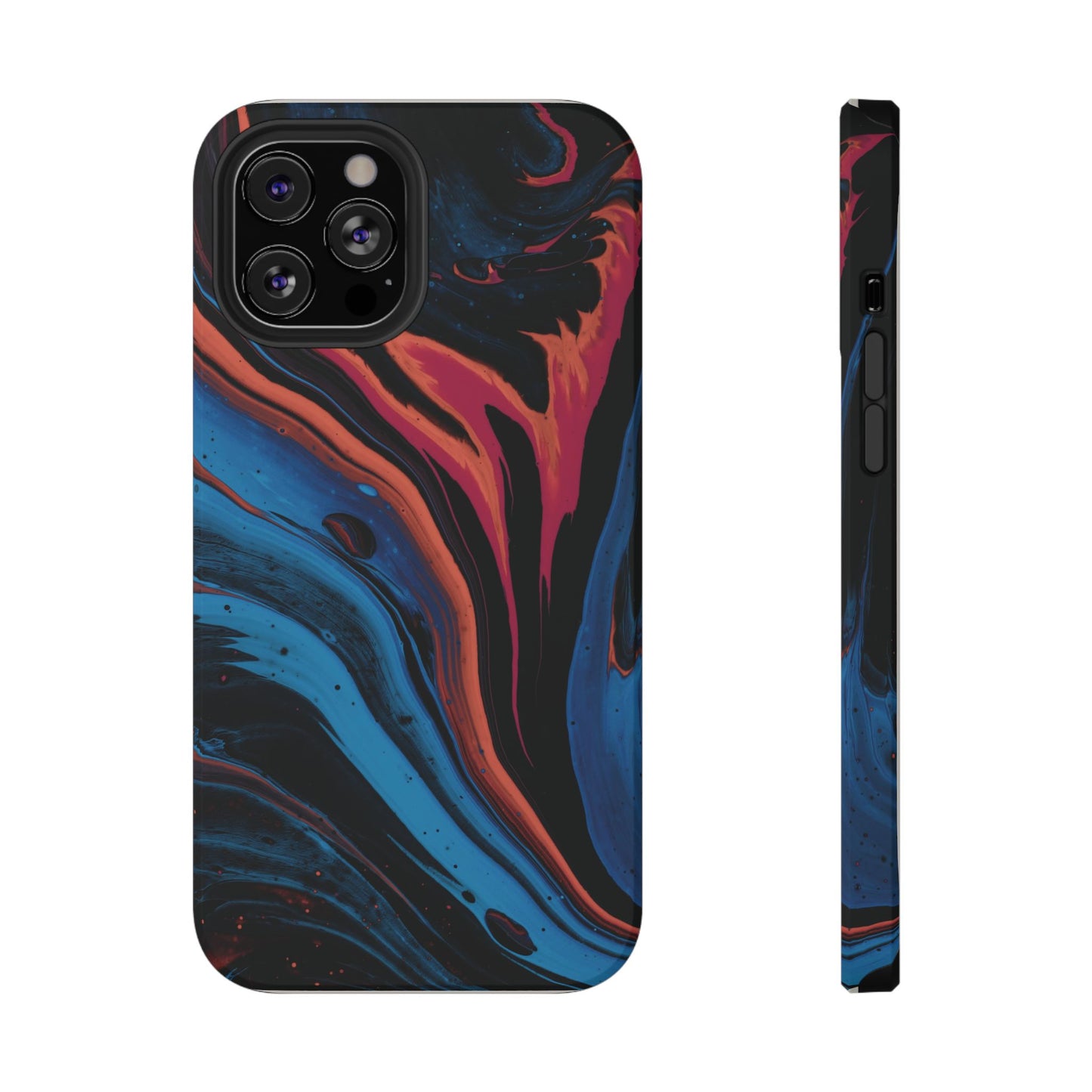 Crimson & Cobalt Fusion Marble Phone Case – MagSafe Compatible for iPhone & Samsung Galaxy