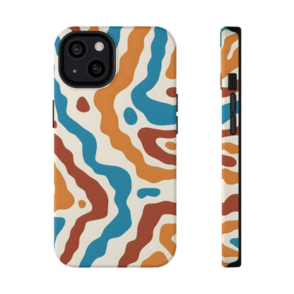 Abstract Retro Wave Phone Case – MagSafe Compatible for iPhone & Samsung Galaxy