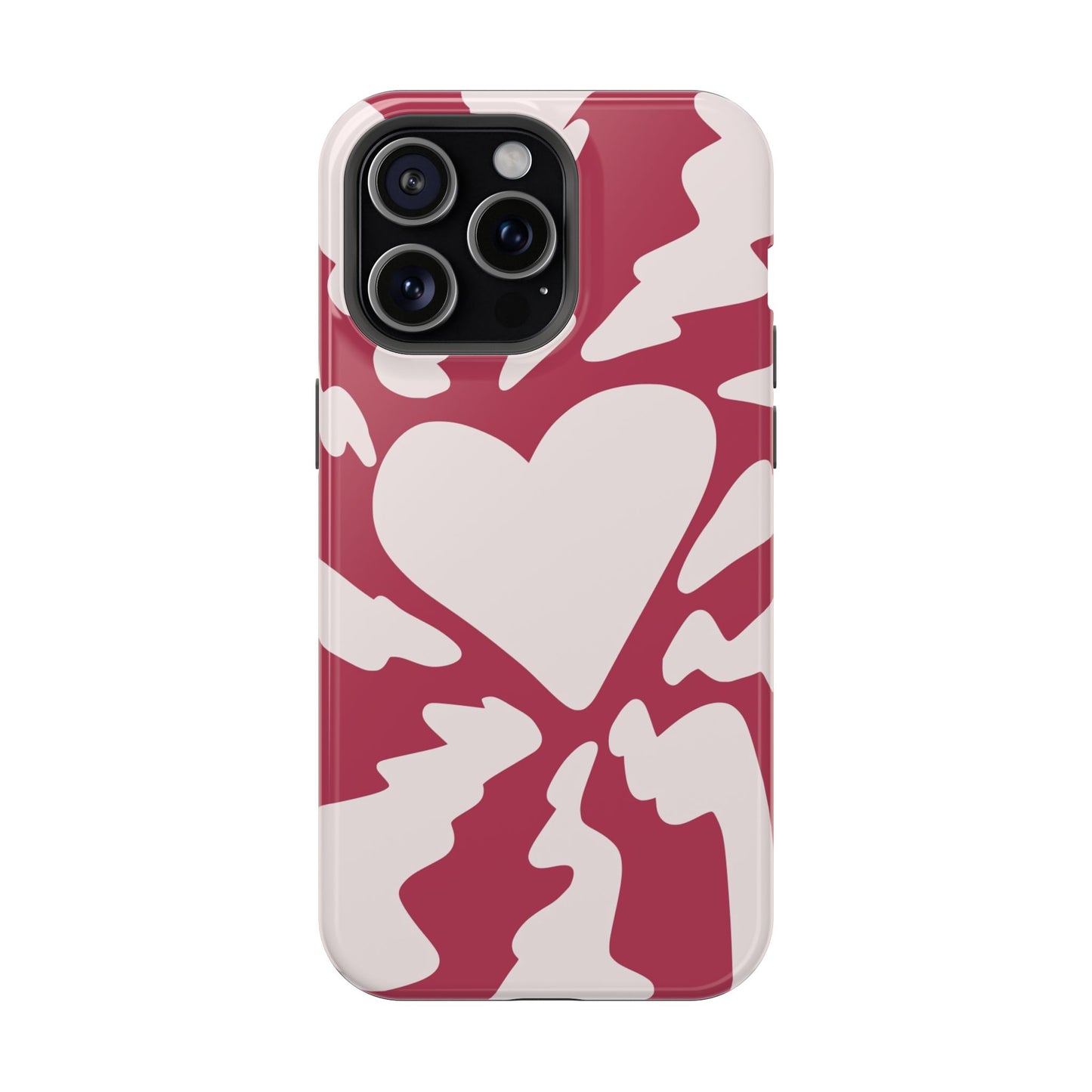 Bold Heartburst Abstract Phone Case – MagSafe Compatible for iPhone & Samsung Galaxy