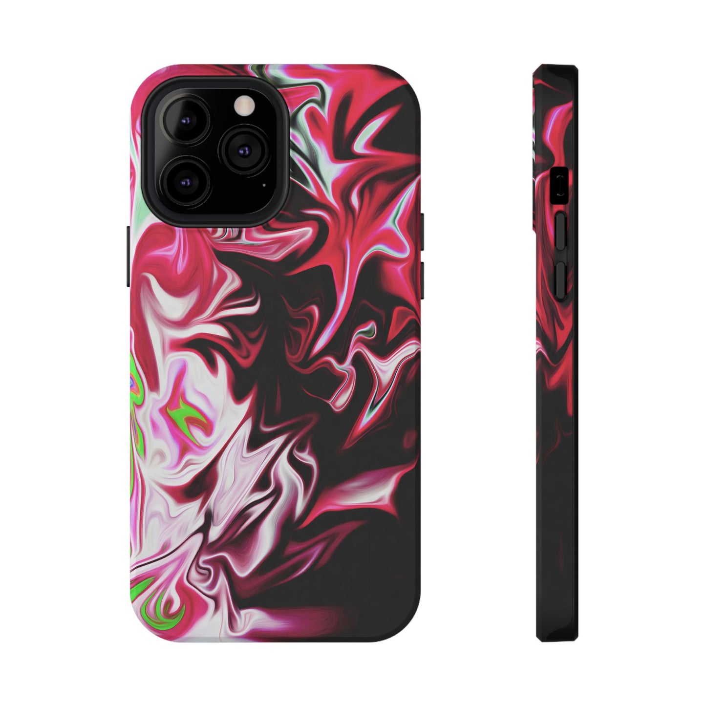 Red & Black Abstract Marble Phone Case – MagSafe Compatible for iPhone & Samsung Galaxy