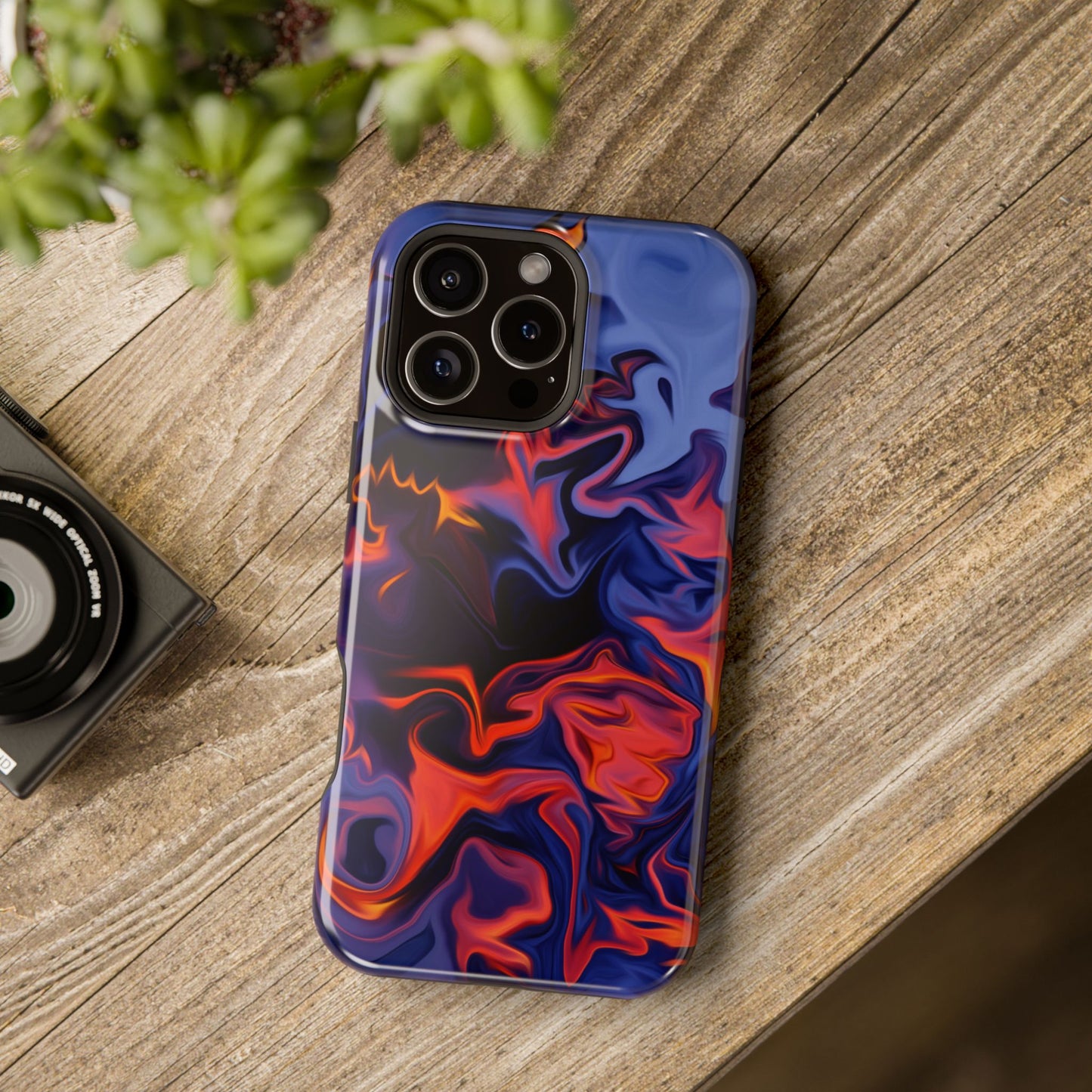 Fiery Swirl Abstract Phone Case – MagSafe Compatible for iPhone & Samsung Galaxy