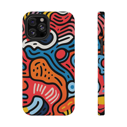 Bold Abstract Doodle Phone Case – MagSafe Compatible for iPhone & Samsung Galaxy