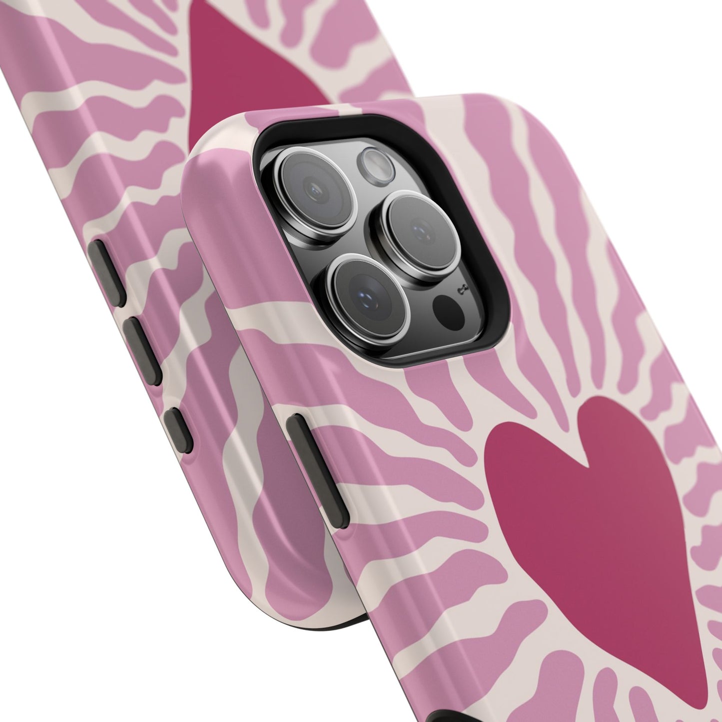 Retro Radiant Heart Phone Case – MagSafe Compatible for iPhone & Samsung Galaxy