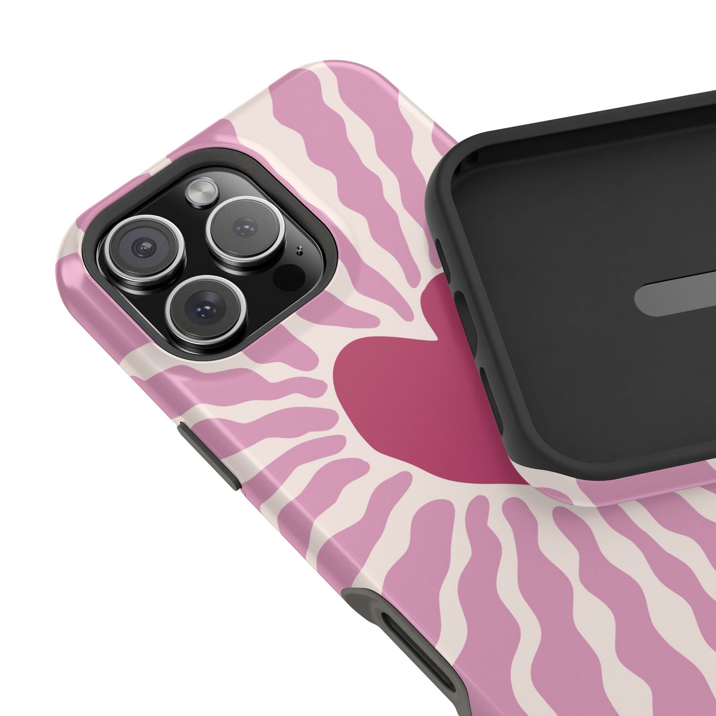 Retro Radiant Heart Phone Case – MagSafe Compatible for iPhone & Samsung Galaxy