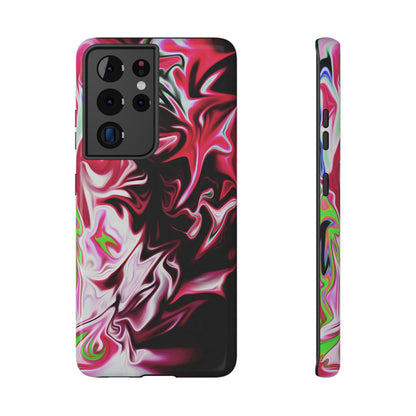 Red & Black Abstract Marble Phone Case – MagSafe Compatible for iPhone & Samsung Galaxy