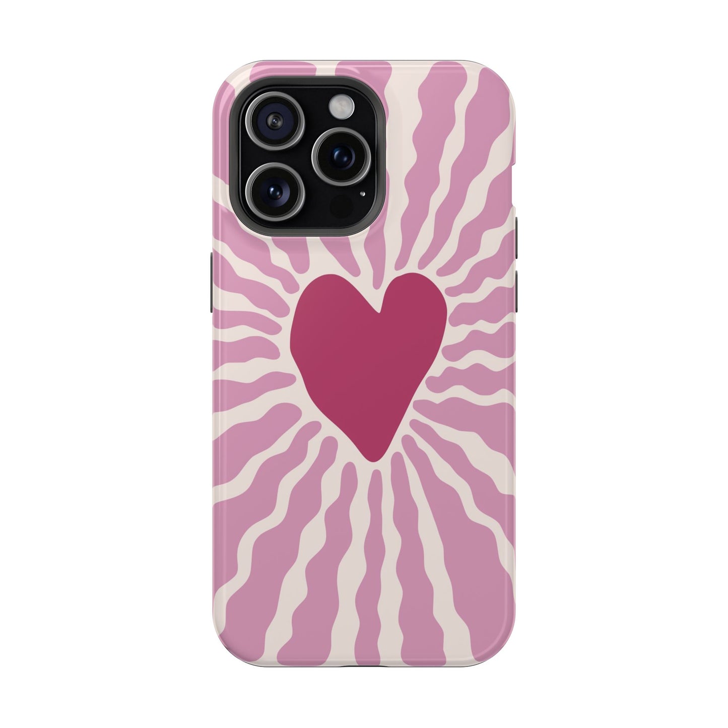 Retro Radiant Heart Phone Case – MagSafe Compatible for iPhone & Samsung Galaxy