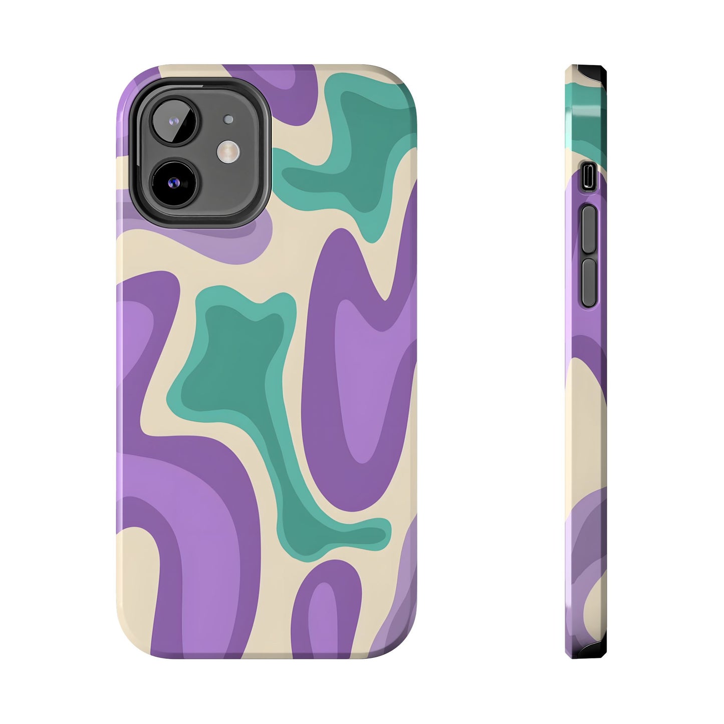 Purple And Turquoise Tough iPhone Case - iPhone 15-11 All Sizes