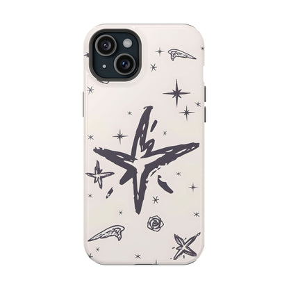 Sketch Star Doodle Phone Case – MagSafe Compatible for iPhone & Samsung Galaxy
