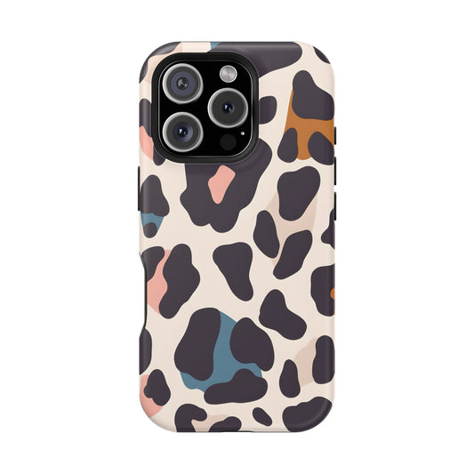 Modern Pastel Leopard Print Phone Case – MagSafe Compatible for iPhone & Samsung Galaxy