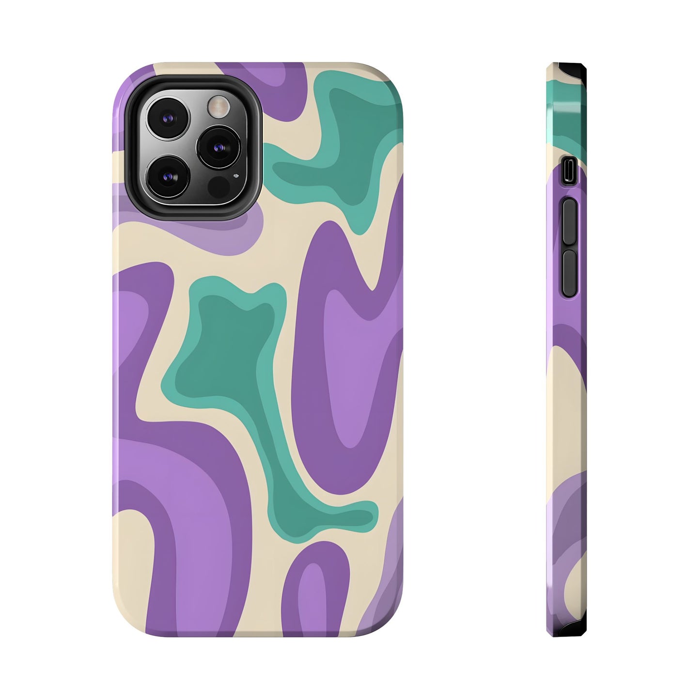 Purple And Turquoise Tough iPhone Case - iPhone 15-11 All Sizes